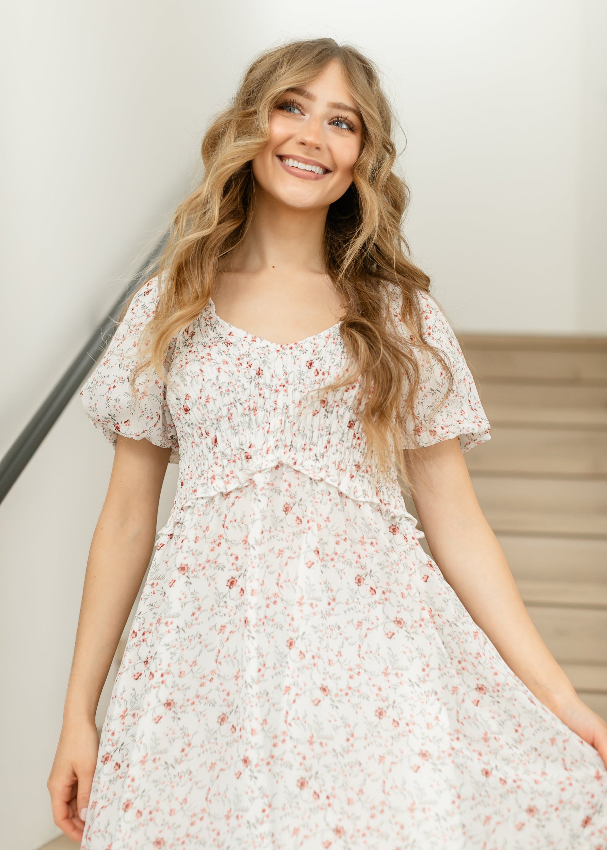 Jensen Puff Sleeve V-Neck Maxi Dress FF Dresses