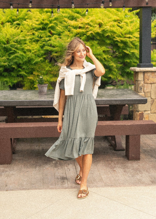 Jess Short Sleeve Midi Dress IC Dresses