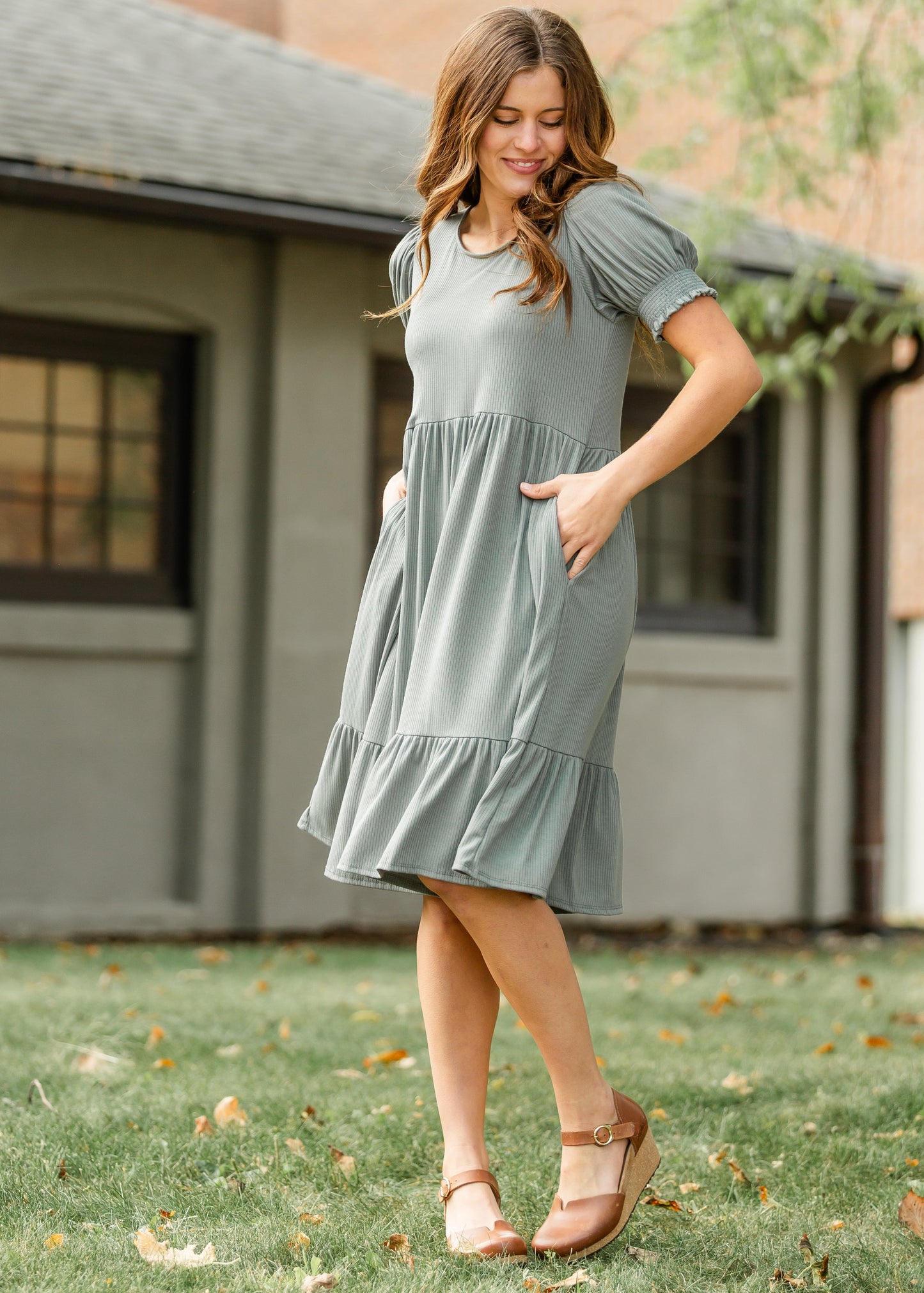 Jess Short Sleeve Midi Dress IC Dresses
