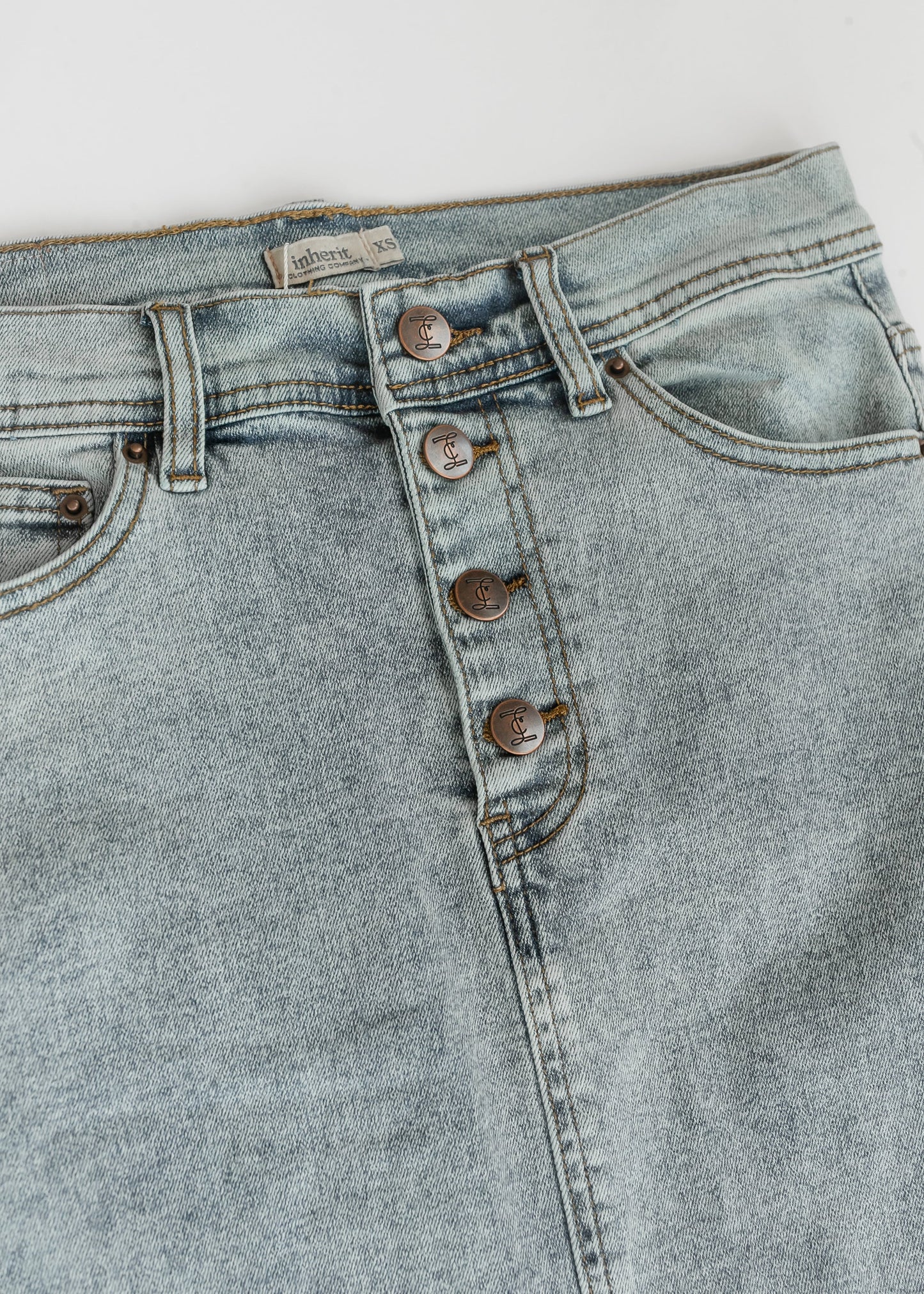 Jessa A-line Denim Maxi Skirt FF Skirts