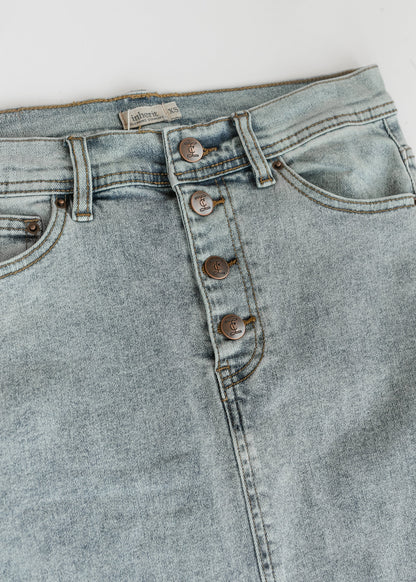 Jessa A-line Denim Maxi Skirt FF Skirts