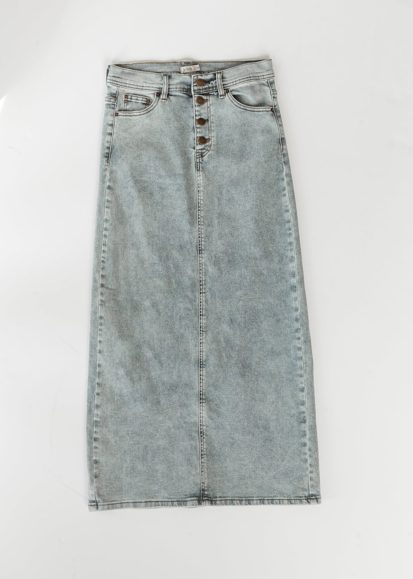 Jessa A-line Denim Maxi Skirt FF Skirts
