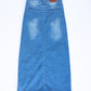 Jessa Vintage Wash Button Front Long Denim Skirt - FINAL SALE IC Skirts