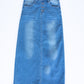 Jessa Vintage Wash Button Front Long Denim Skirt - FINAL SALE IC Skirts