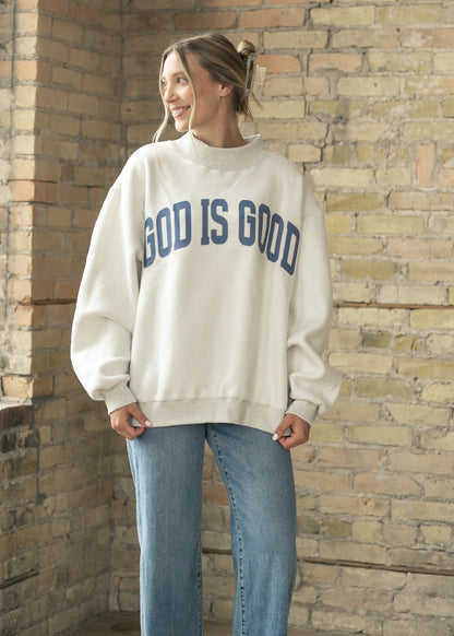 Jesus Reversible Graphic Raw Hem Sweatshirt FF Tops