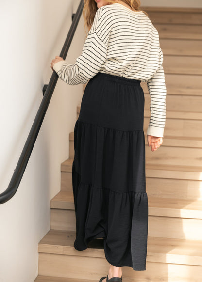 Jill Stretch Waist Tiered Maxi Skirt IC Skirts