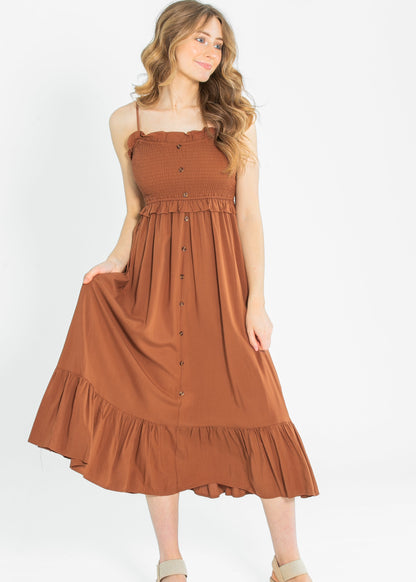 Jones Ruffle Detail Smocked Maxi Dress FF Dresses XS