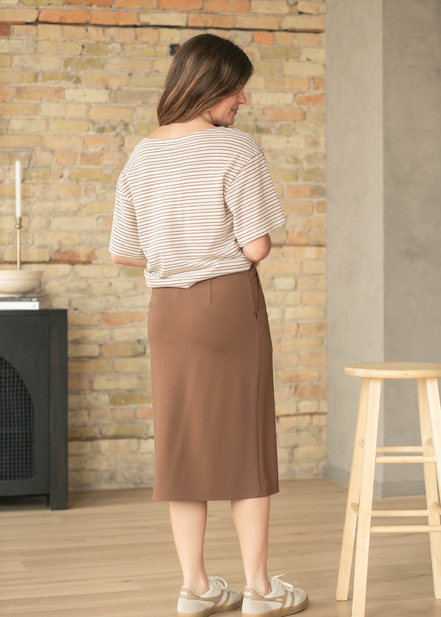 Jordan Chocolate Brown Midi Skirt IC Skirts