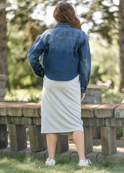 Jordan Knit Midi Skirt Heather Gray IC Skirts