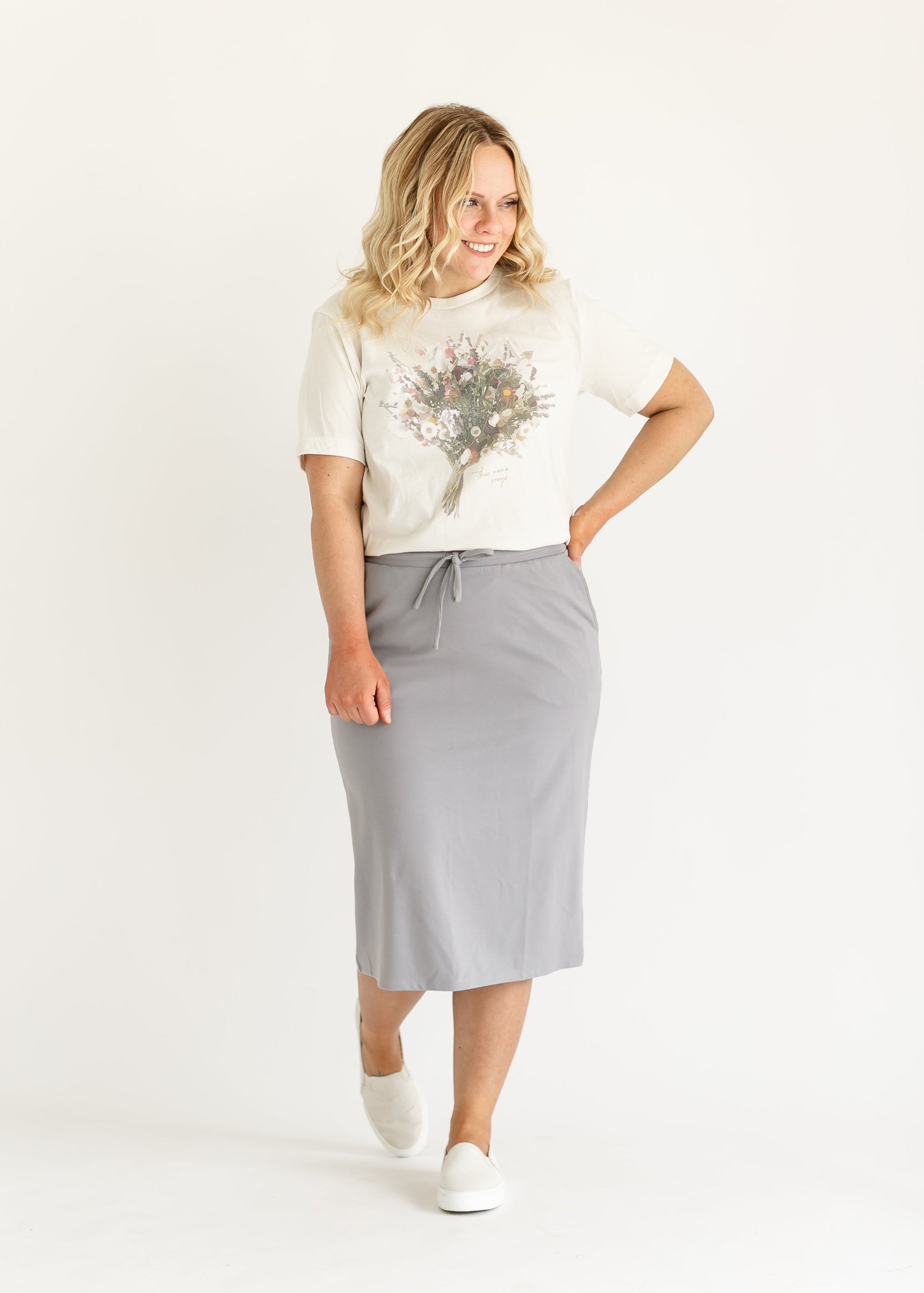 Jordan Knit Midi Skirt IC Skirts Coastal Gray / XS