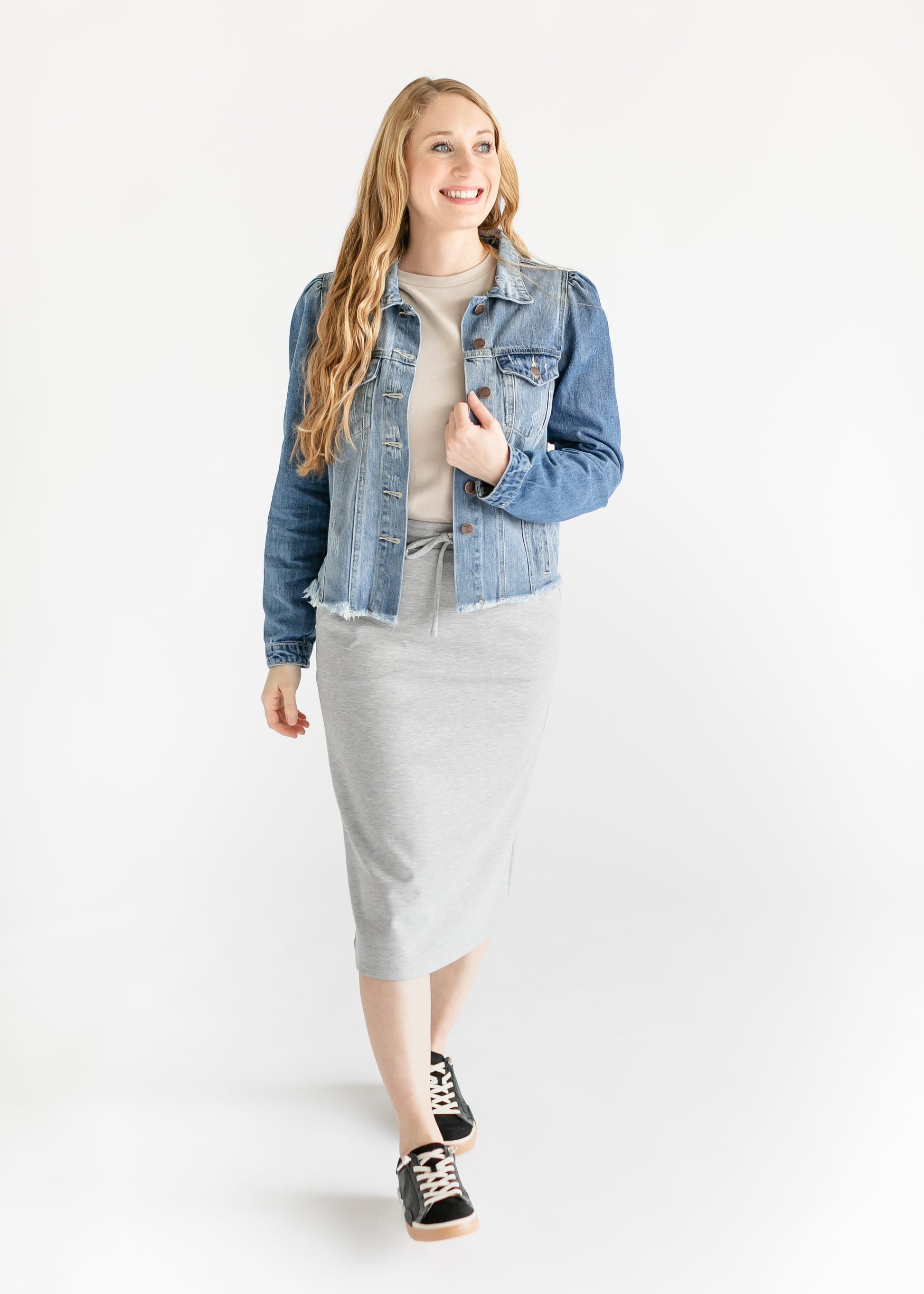 Jordan Knit Midi Skirt IC Skirts Heather Gray / XS