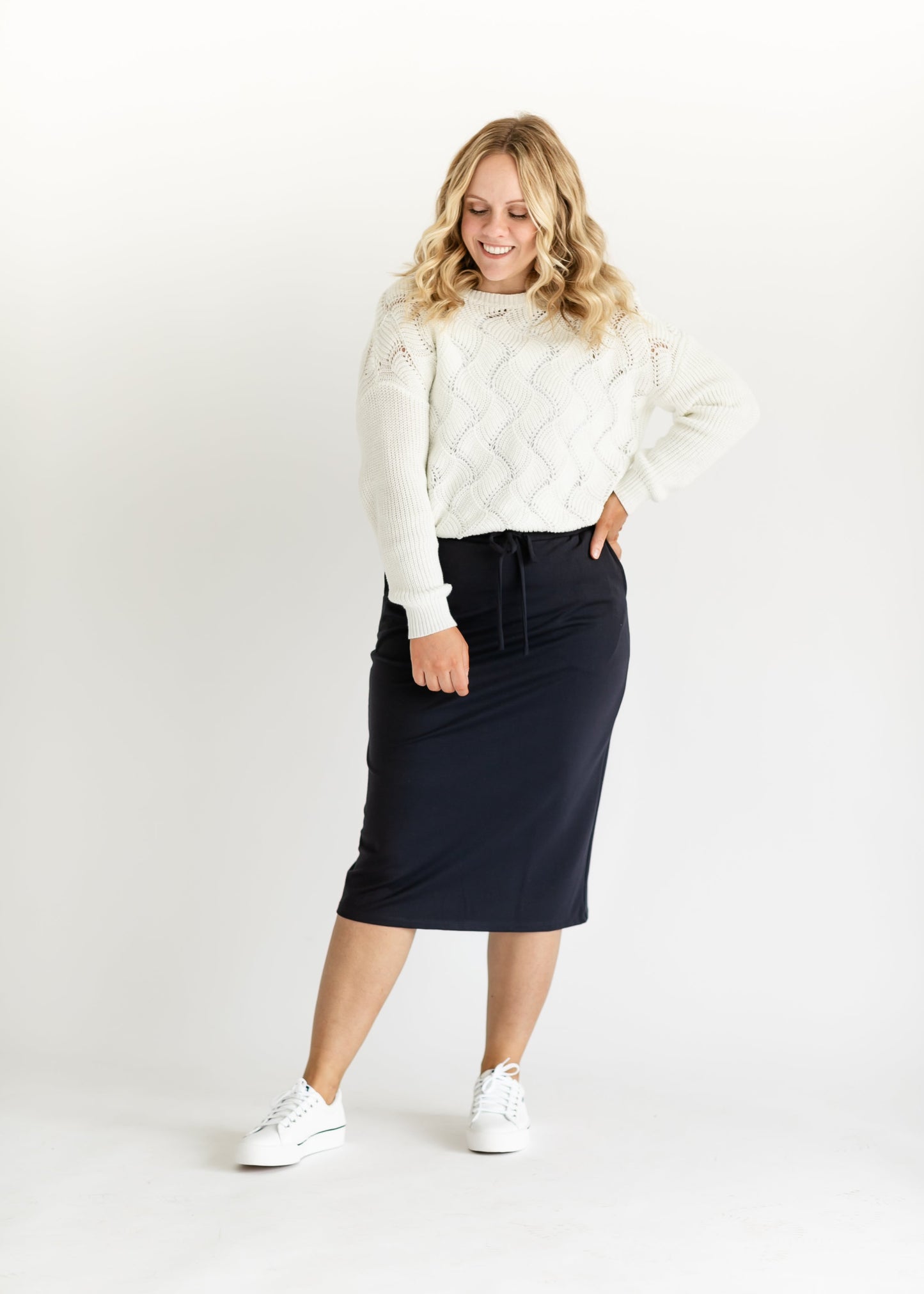 Jordan Knit Midi Skirt IC Skirts Navy / XS