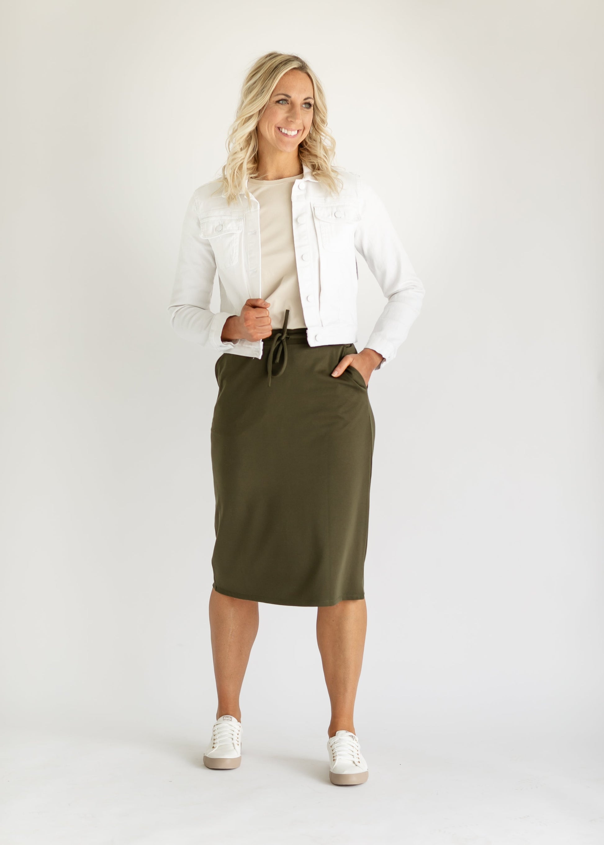 Jordan Knit Midi Skirt IC Skirts Olive / XS