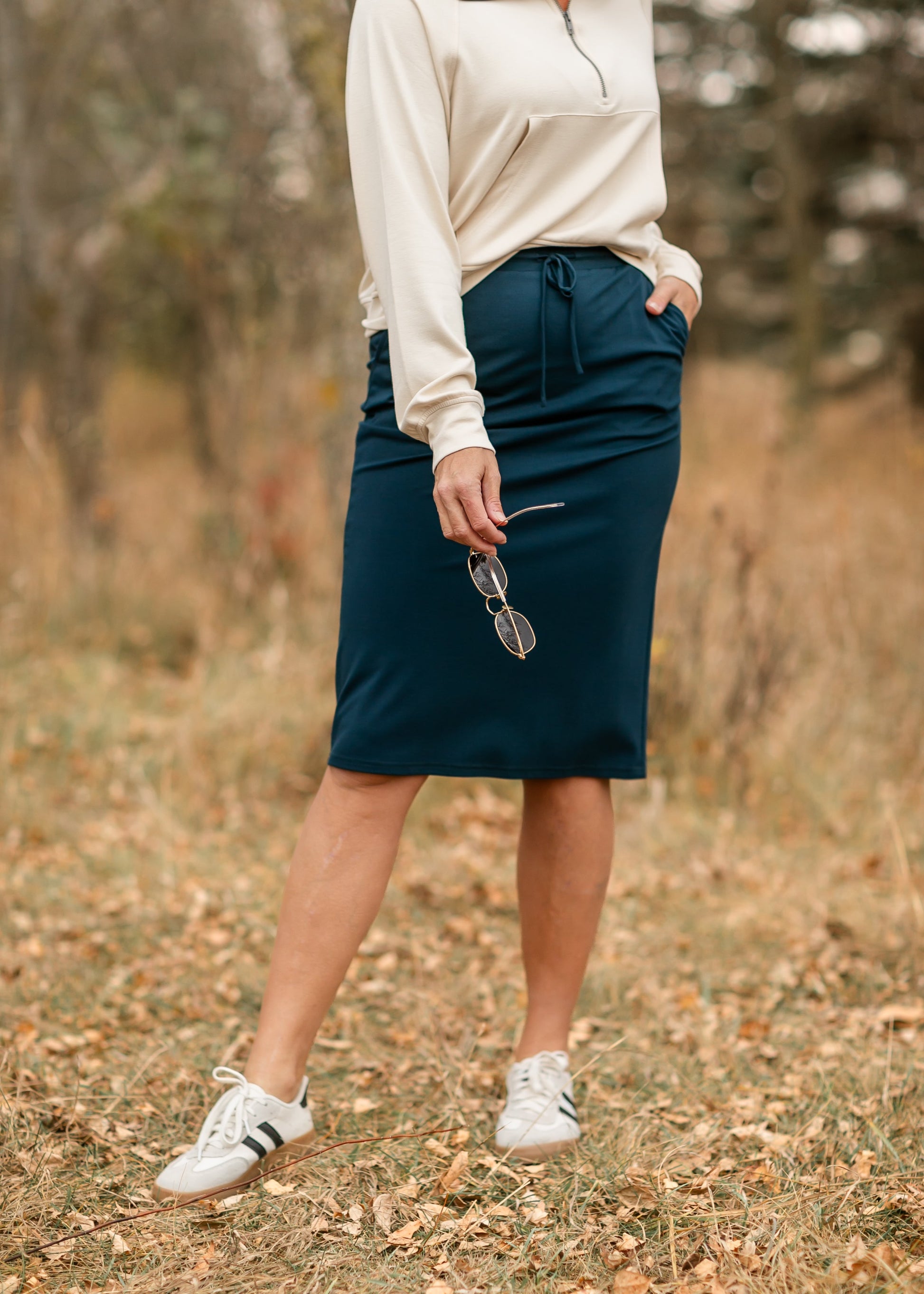 Jordan Teal Knit Midi Skirt IC Skirts