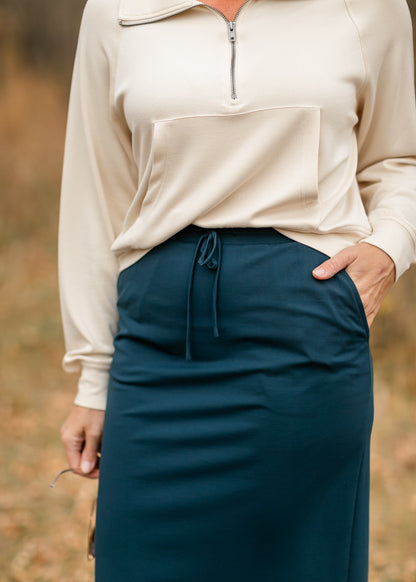 Jordan Teal Knit Midi Skirt IC Skirts