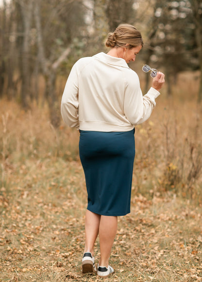 Jordan Teal Knit Midi Skirt IC Skirts