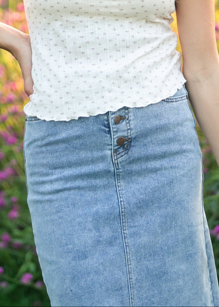 Josie A-line Denim Midi Skirt IC Skirts