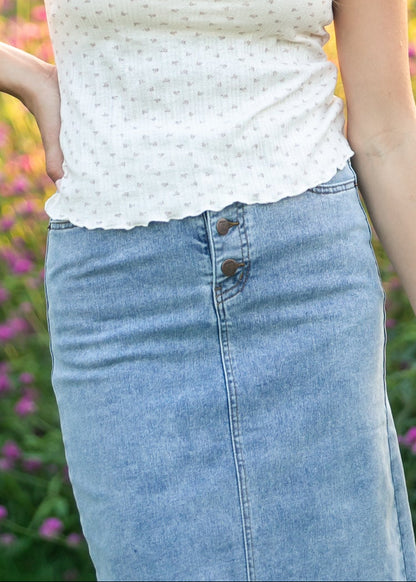 Josie A-line Denim Midi Skirt IC Skirts