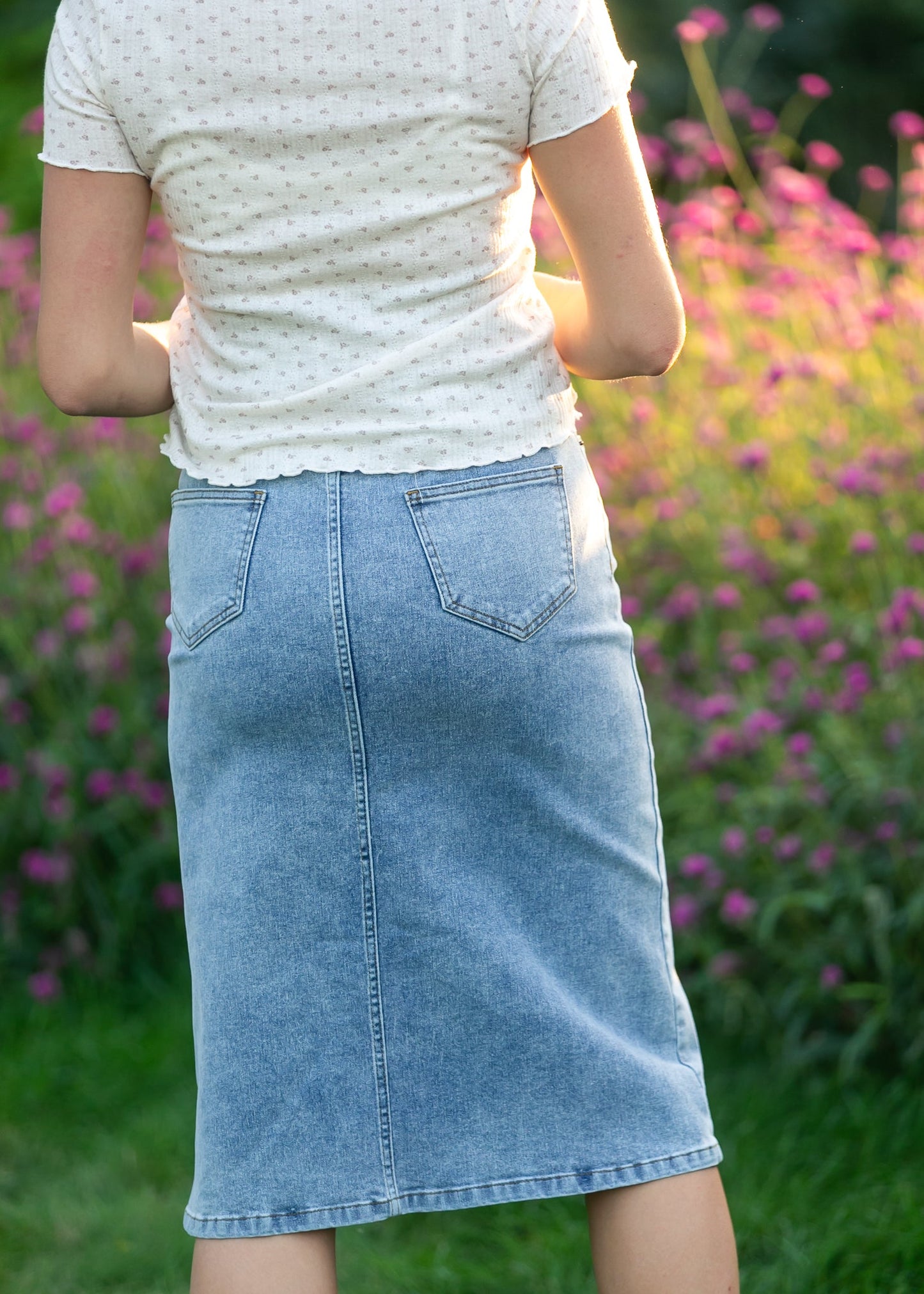 Josie A-line Denim Midi Skirt IC Skirts