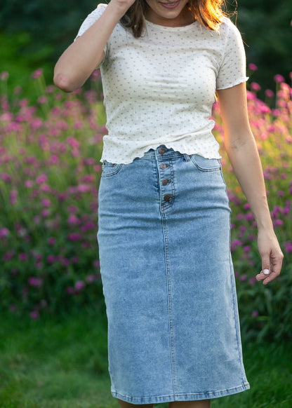 Josie A-line Denim Midi Skirt IC Skirts
