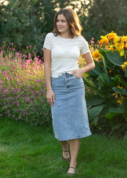 Josie A-line Denim Midi Skirt IC Skirts