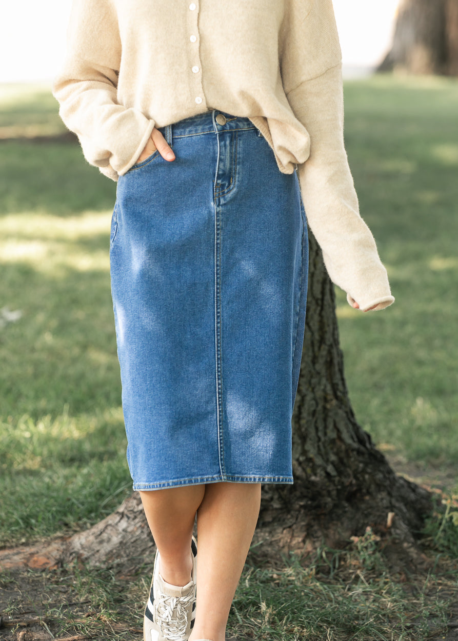 Joy Midi Denim Skirt IC Skirts