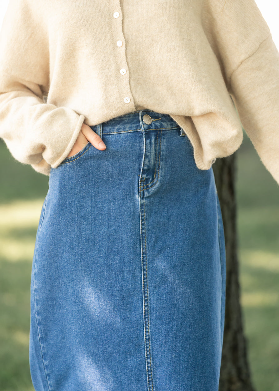 Joy Midi Denim Skirt IC Skirts