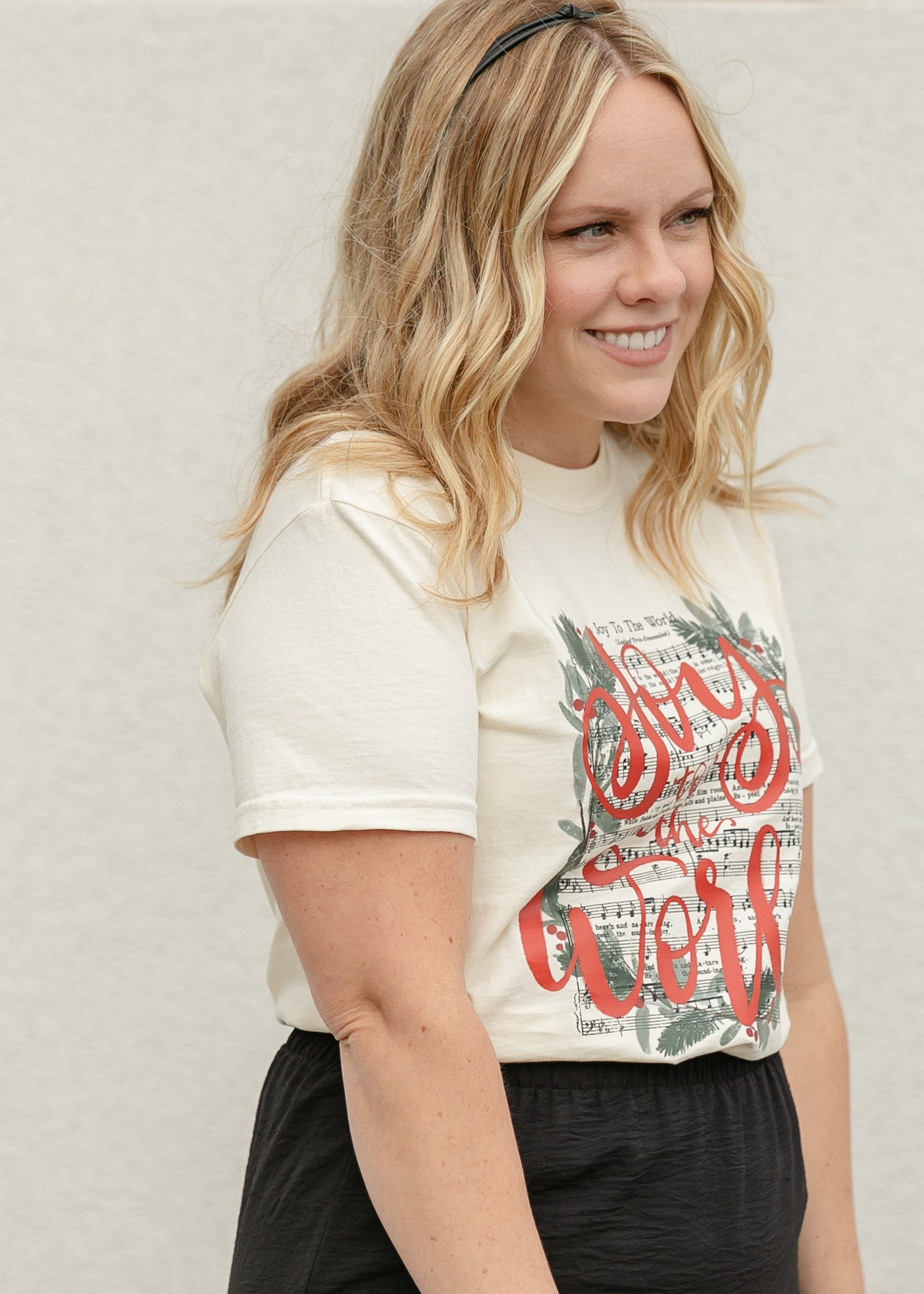 Joy to the World Music Graphic T-Shirt FF Tops