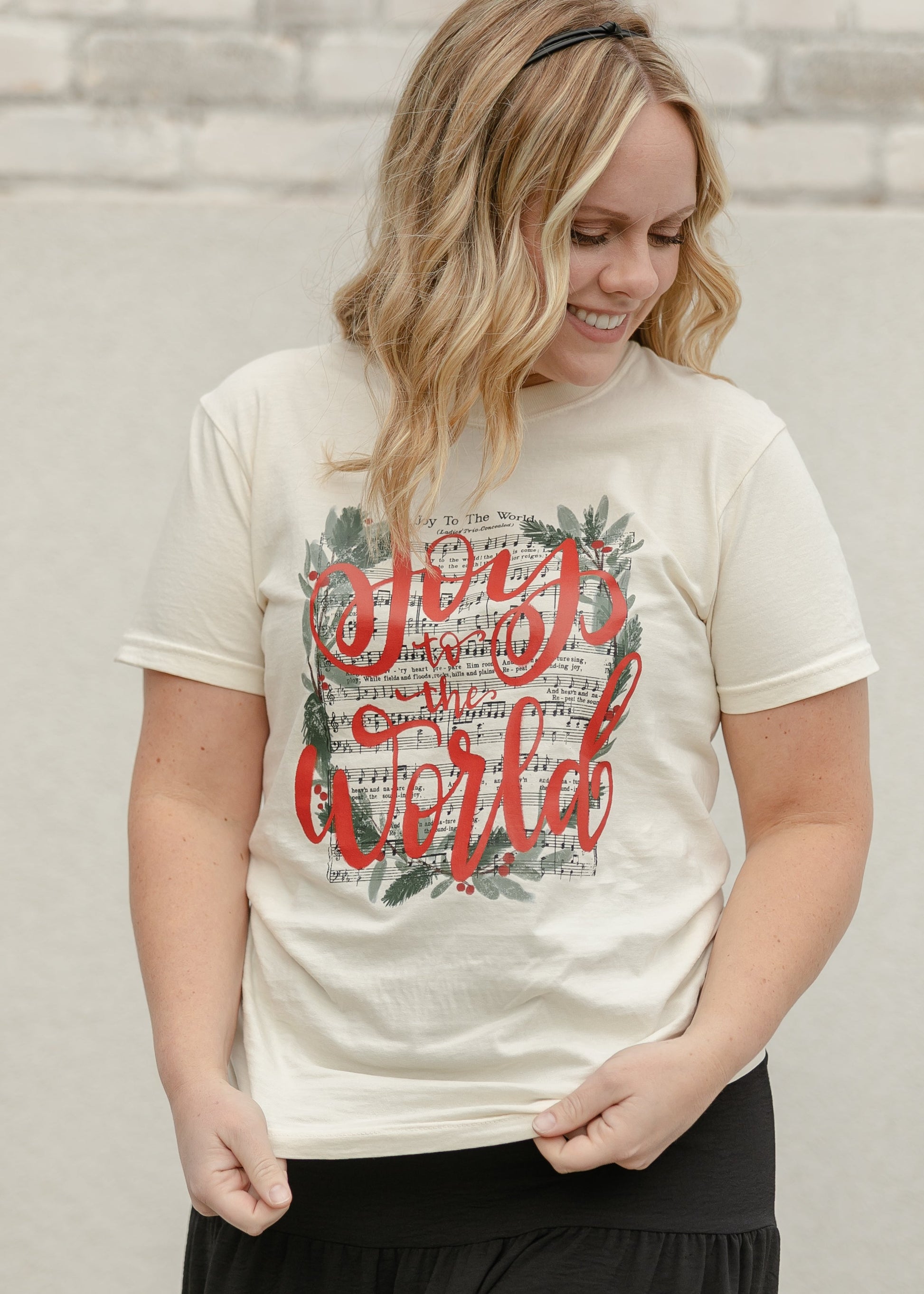 Joy to the World Music Graphic T-Shirt FF Tops