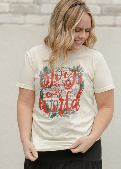 Joy to the World Music Graphic T-Shirt FF Tops
