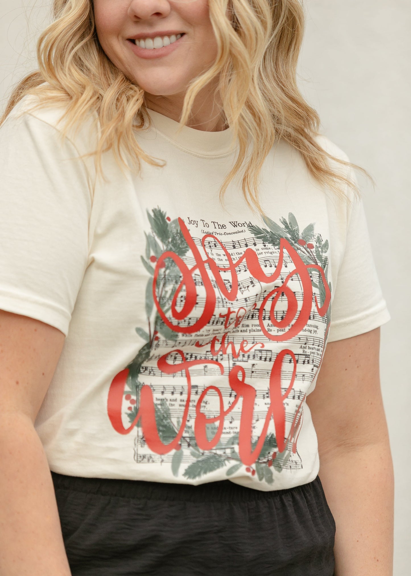 Joy to the World Music Graphic T-Shirt FF Tops