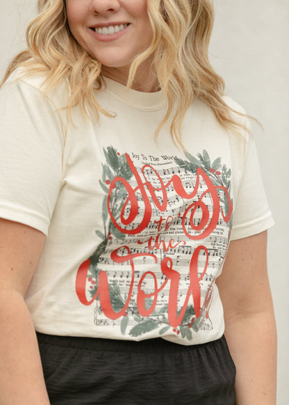 Joy to the World Music Graphic T-Shirt FF Tops