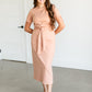 Julia Knit Belted Midi Dress - FINAL SALE IC Dresses Blush / XS