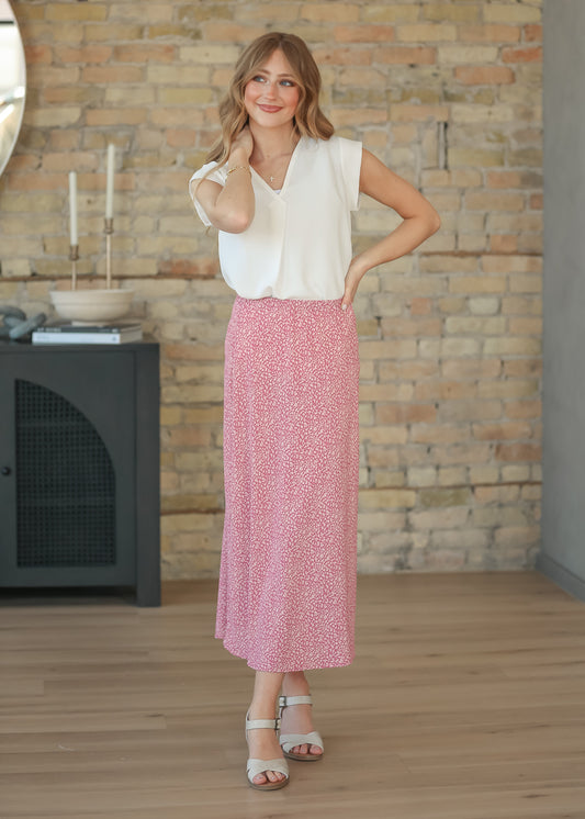 June Floral Print Maxi Skirt FF Skirts Pink Floral