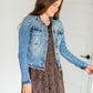 Kara Faded Medium Blue Denim Jacket Tops