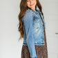 Kara Faded Medium Blue Denim Jacket Tops