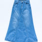 Kathryn A-Line Long Denim Jean Skirt - FINAL SALE IC Skirts