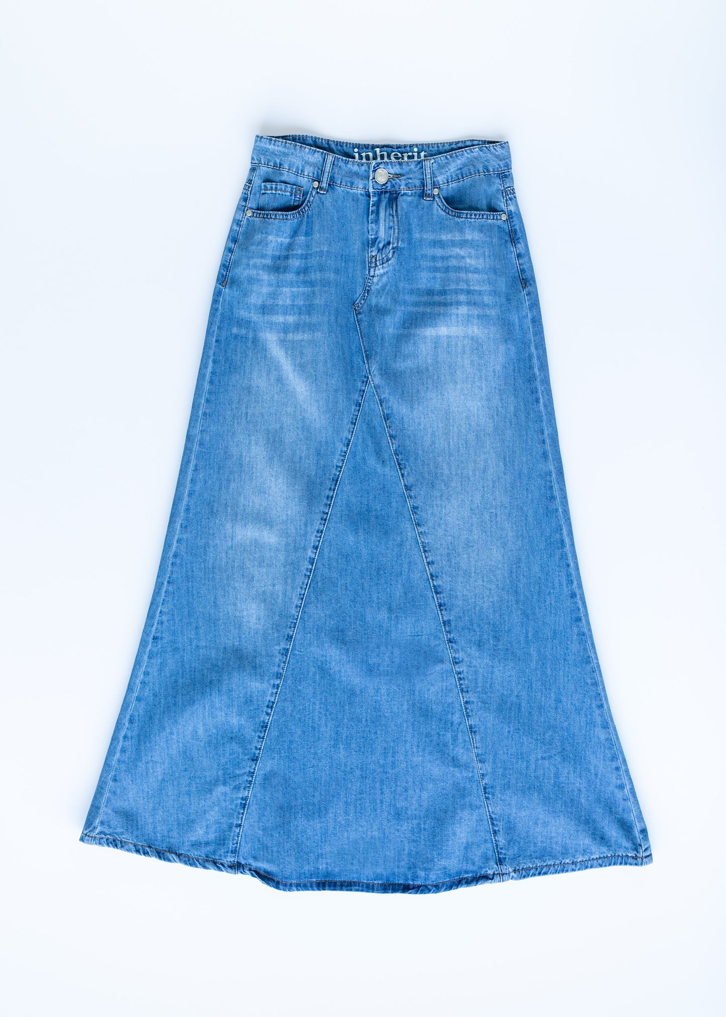 Kathryn A-Line Long Denim Jean Skirt - FINAL SALE – Inherit Co.