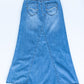 Kathryn A-Line Long Denim Jean Skirt - FINAL SALE IC Skirts