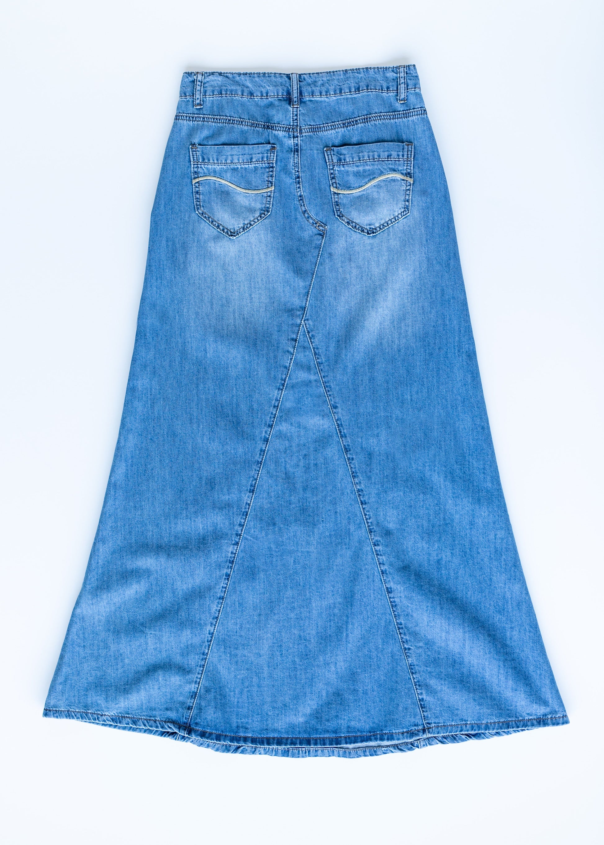 Kathryn A-Line Long Denim Jean Skirt - FINAL SALE IC Skirts