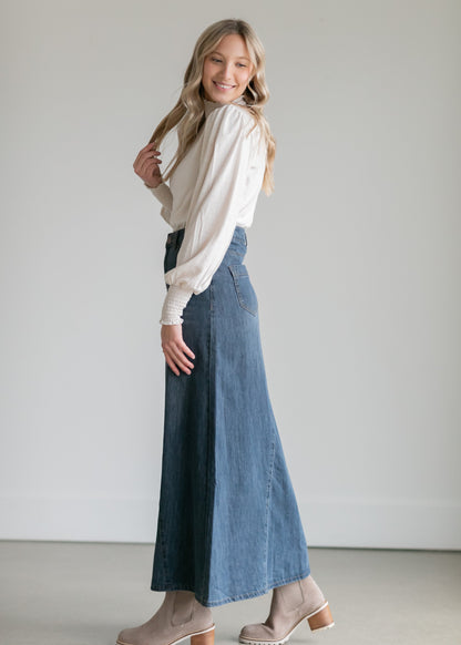 Kathryn Dark Wash A-Line Skirt - FINAL SALE IC Skirts