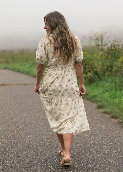 Katrina Half Sleeve Floral Midi Dress IC Dresses