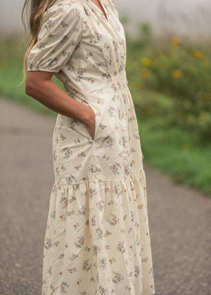 Katrina Half Sleeve Floral Midi Dress IC Dresses