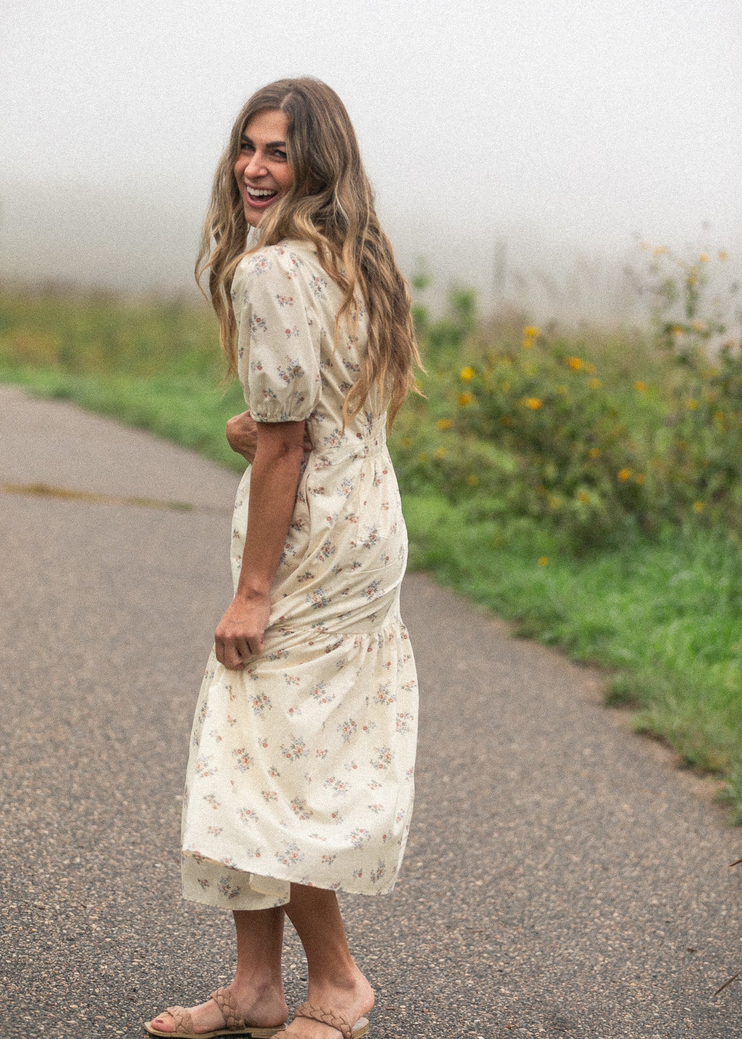 Katrina Half Sleeve Floral Midi Dress IC Dresses