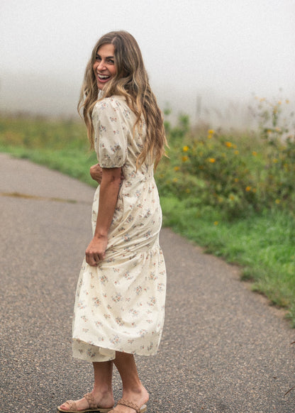 Katrina Half Sleeve Floral Midi Dress IC Dresses