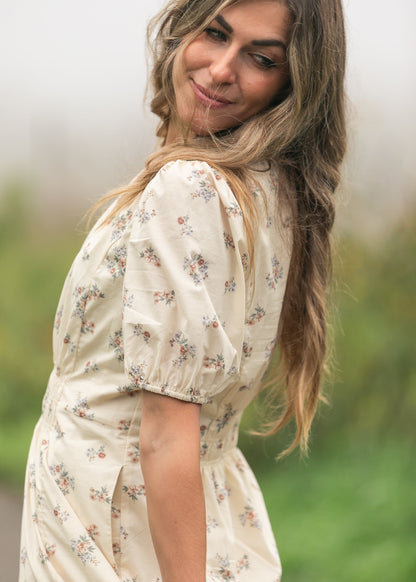 Katrina Half Sleeve Floral Midi Dress IC Dresses