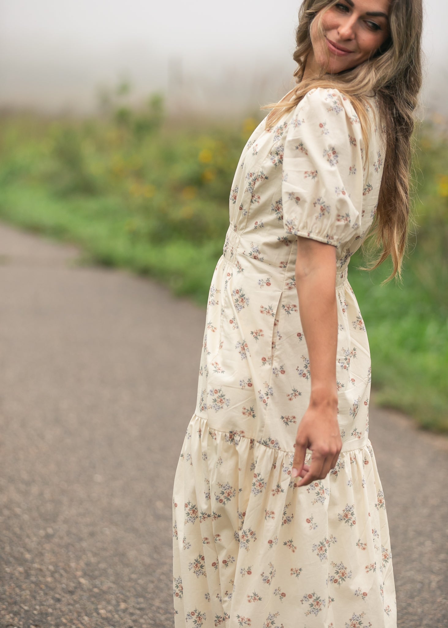 Katrina Half Sleeve Floral Midi Dress IC Dresses