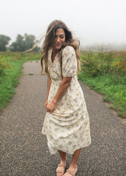 Katrina Half Sleeve Floral Midi Dress IC Dresses