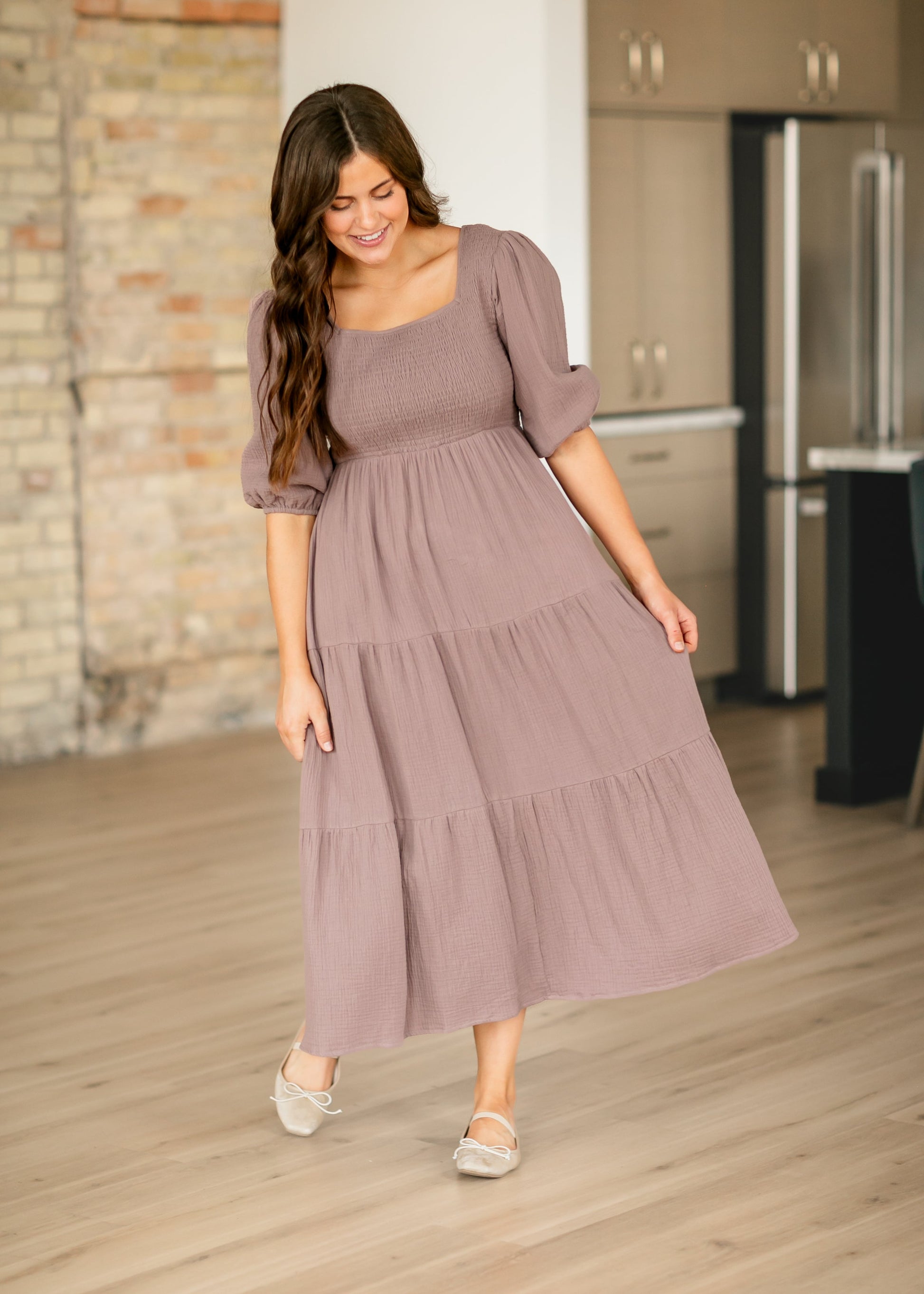 cotton gauze fabric dress Gauze Midi Dress Boho Crinkle Cotton Summer Dress With Pockets