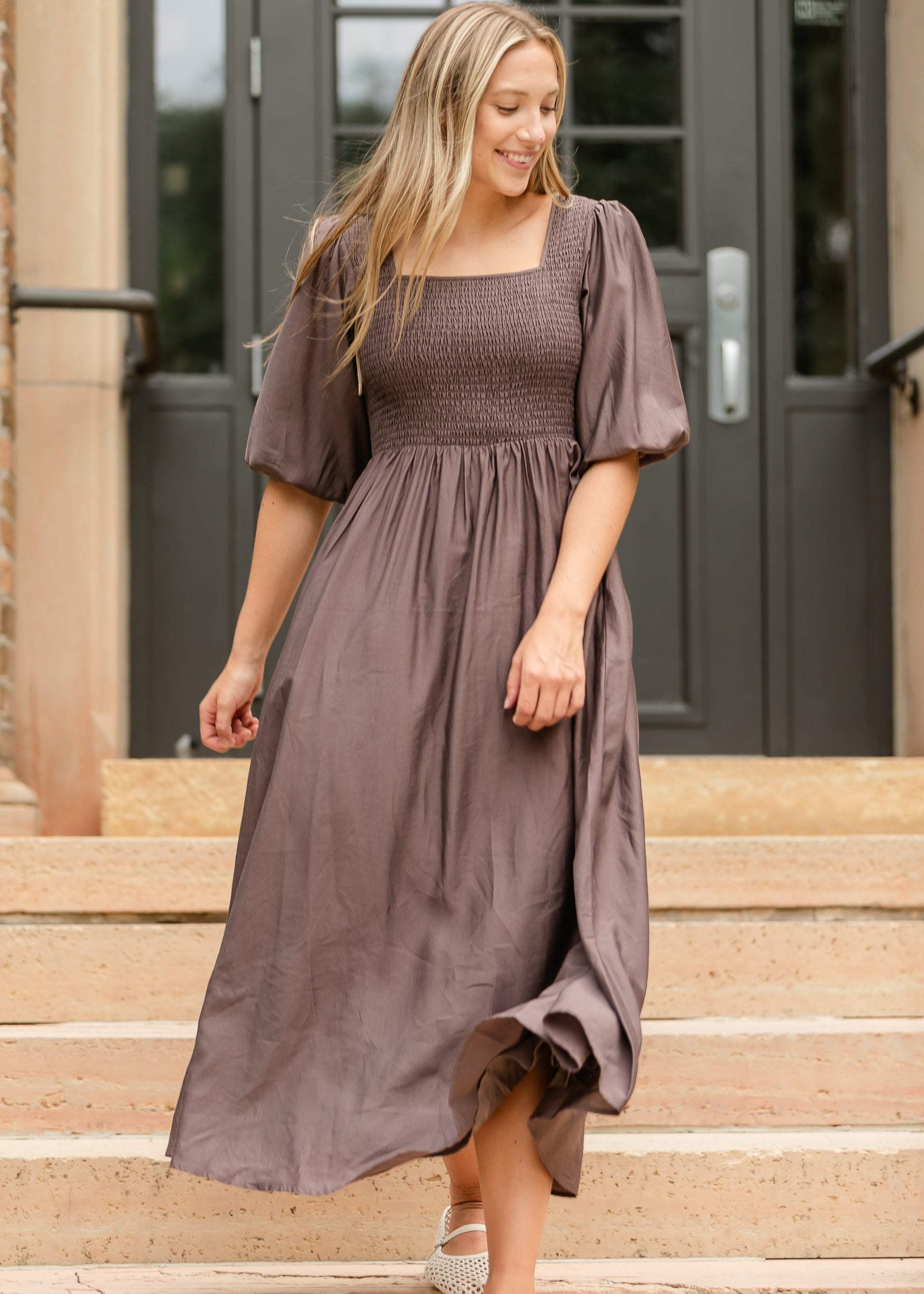 Kayleen Smocked Bodice Maxi Dress - FINAL SALE Inherit Co. Kayleen Smocked Bodice Maxi Dress - FINAL SALE Inherit Co.